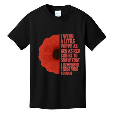 I Wear a Little Poppy Kids T-Shirt