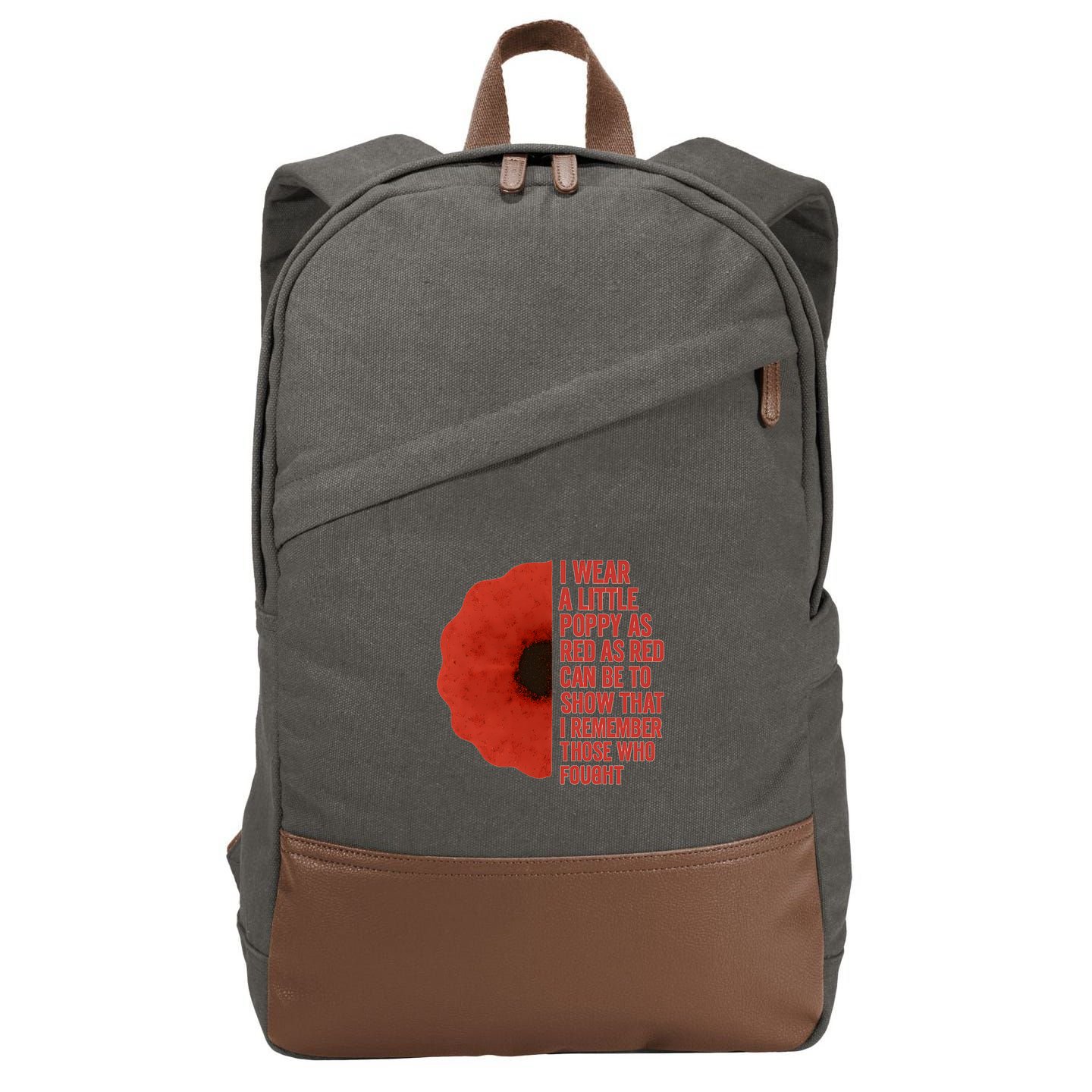 I Wear a Little Poppy Cotton Canvas Backpack