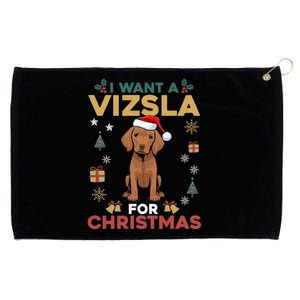 I Want A Vizsla For Christmas Cute Dog Lover Family Pajama Gift Grommeted Golf Towel