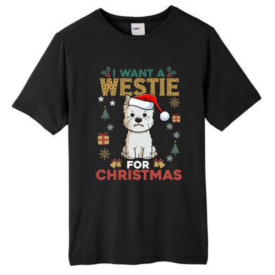 I Want A Westie For Christmas Cute Dog Lover Family Pajama Gift Tall Fusion ChromaSoft Performance T-Shirt