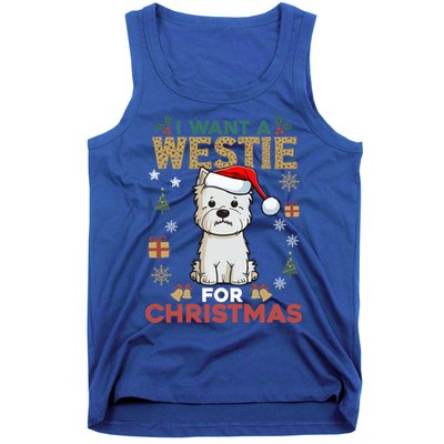 I Want A Westie For Christmas Cute Dog Lover Family Pajama Gift Tank Top