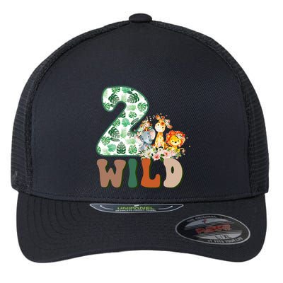 Im Wild And 2 Birthday Safari Jungle Zoo 2nd Bday Fifth Gift Flexfit Unipanel Trucker Cap