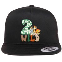 Im Wild And 2 Birthday Safari Jungle Zoo 2nd Bday Fifth Gift Flat Bill Trucker Hat