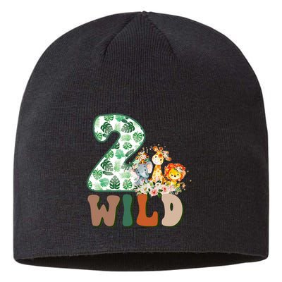 Im Wild And 2 Birthday Safari Jungle Zoo 2nd Bday Fifth Gift Sustainable Beanie