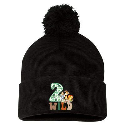 Im Wild And 2 Birthday Safari Jungle Zoo 2nd Bday Fifth Gift Pom Pom 12in Knit Beanie
