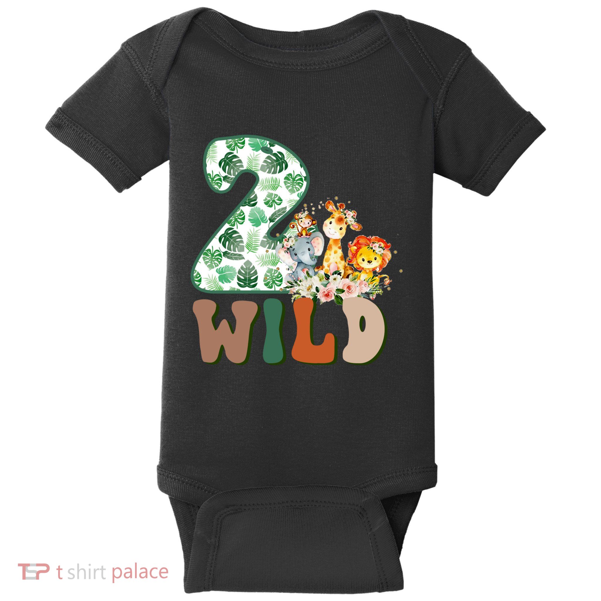 Im Wild And 2 Birthday Safari Jungle Zoo 2nd Bday Fifth Gift Baby Bodysuit