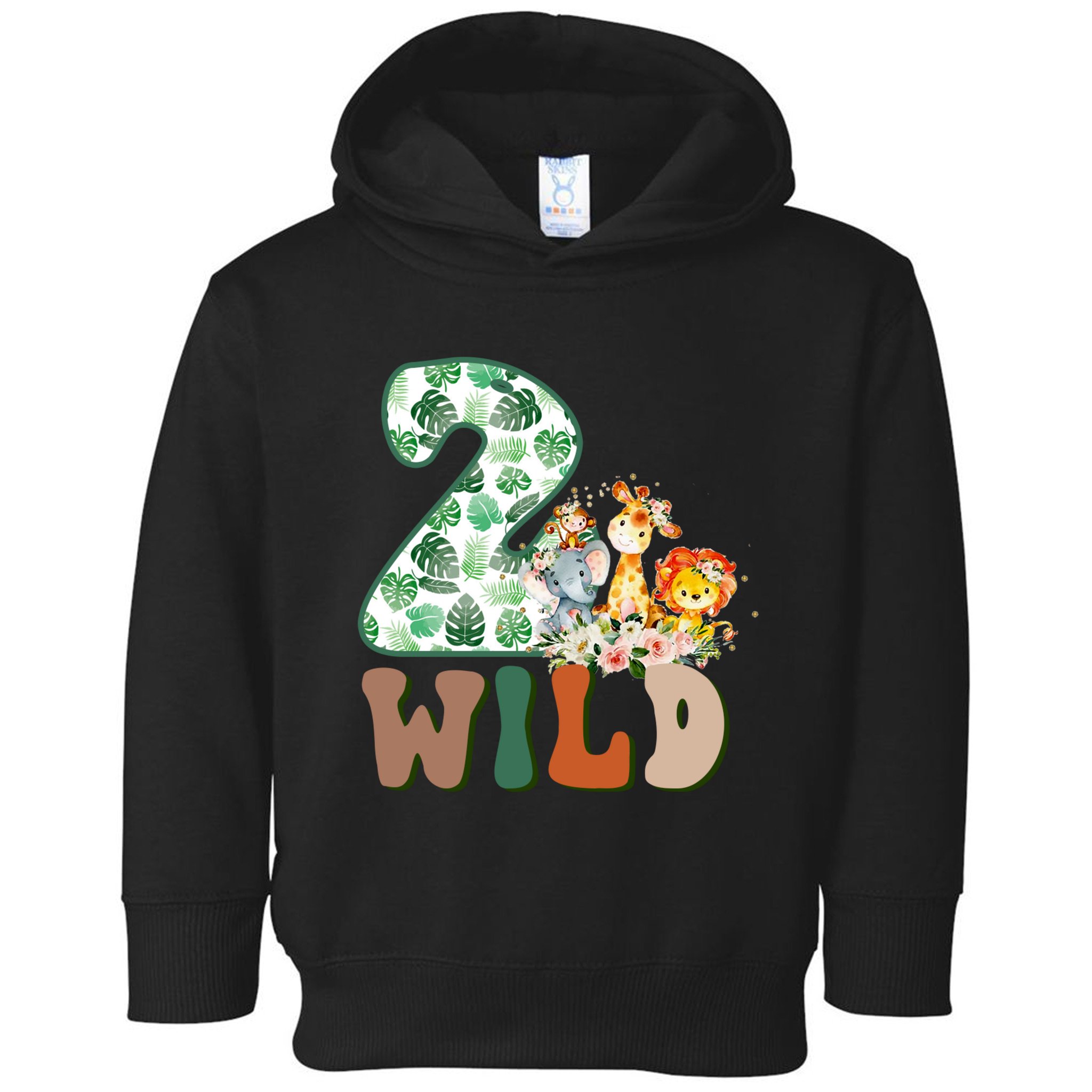 Im Wild And 2 Birthday Safari Jungle Zoo 2nd Bday Fifth Gift Toddler Hoodie