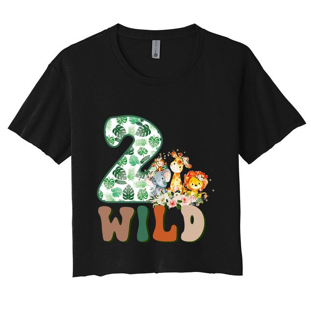 Im Wild And 2 Birthday Safari Jungle Zoo 2nd Bday Fifth Gift Crop Top