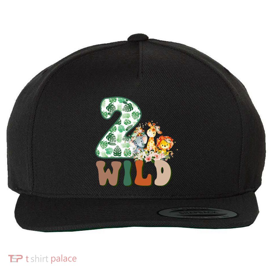 Im Wild And 2 Birthday Safari Jungle Zoo 2nd Bday Fifth Gift Wool Snapback Cap