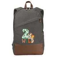Im Wild And 2 Birthday Safari Jungle Zoo 2nd Bday Fifth Gift Cotton Canvas Backpack
