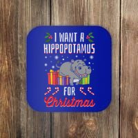 I Want A Hippopotamus For Christmas Xmas Hippo Gift Coaster