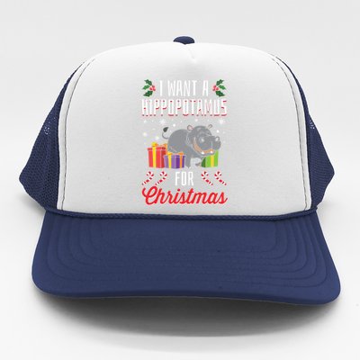 I Want A Hippopotamus For Christmas Xmas Hippo Gift Trucker Hat