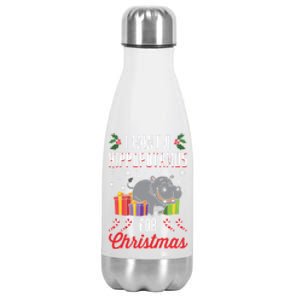 I Want A Hippopotamus For Christmas Xmas Hippo Gift Stainless Steel Insulated Water Bottle