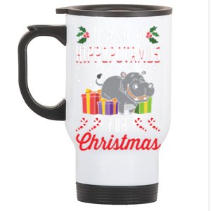 I Want A Hippopotamus For Christmas Xmas Hippo Gift Stainless Steel Travel Mug