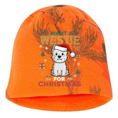 I Want A Westie For Christmas Cute Dog Lover Family Pajama Cute Gift Kati - Camo Knit Beanie