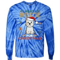 I Want A Westie For Christmas Cute Dog Lover Family Pajama Cute Gift Tie-Dye Long Sleeve Shirt