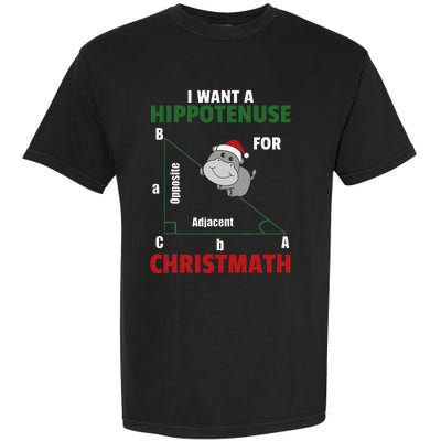 I Want A Hippotenuse For Christmas Cute Hippos Garment-Dyed Heavyweight T-Shirt