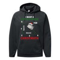 I Want A Hippotenuse For Christmas Cute Hippos Performance Fleece Hoodie