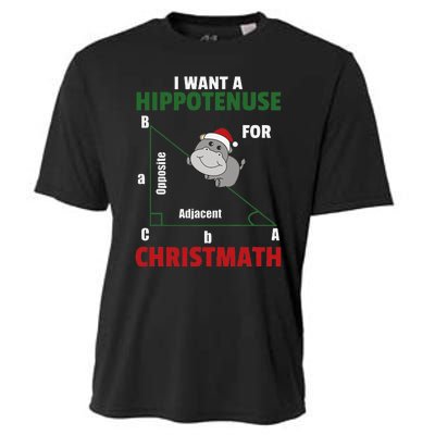 I Want A Hippotenuse For Christmas Cute Hippos Cooling Performance Crew T-Shirt