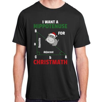 I Want A Hippotenuse For Christmas Cute Hippos Adult ChromaSoft Performance T-Shirt