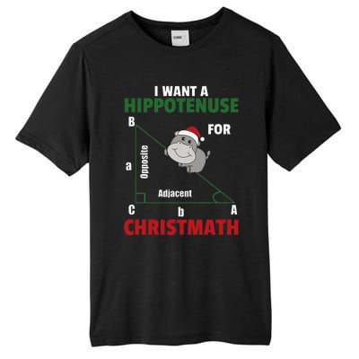 I Want A Hippotenuse For Christmas Cute Hippos Tall Fusion ChromaSoft Performance T-Shirt