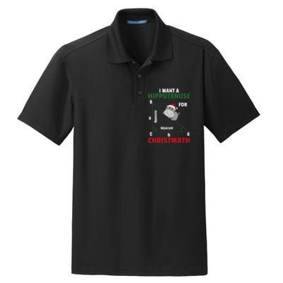 I Want A Hippotenuse For Christmas Cute Hippos Dry Zone Grid Polo