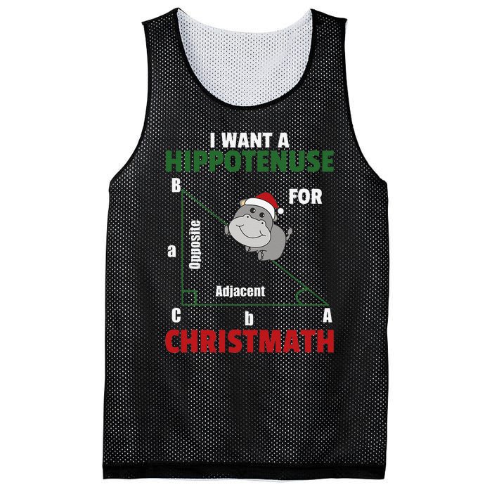 I Want A Hippotenuse For Christmas Cute Hippos Mesh Reversible Basketball Jersey Tank