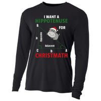 I Want A Hippotenuse For Christmas Cute Hippos Cooling Performance Long Sleeve Crew