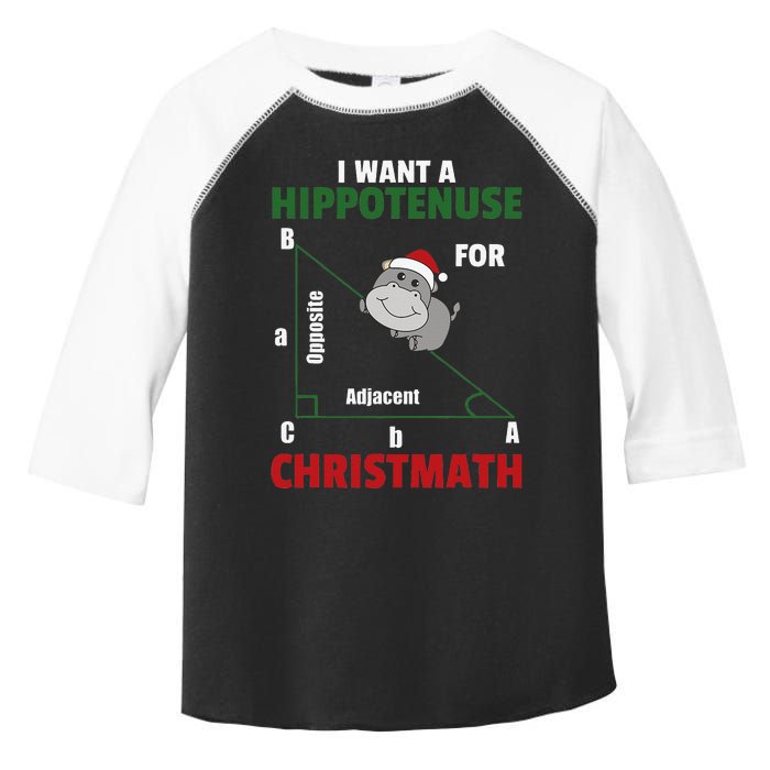 I Want A Hippotenuse For Christmas Cute Hippos Toddler Fine Jersey T-Shirt