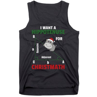 I Want A Hippotenuse For Christmas Cute Hippos Tank Top