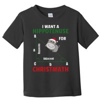 I Want A Hippotenuse For Christmas Cute Hippos Toddler T-Shirt