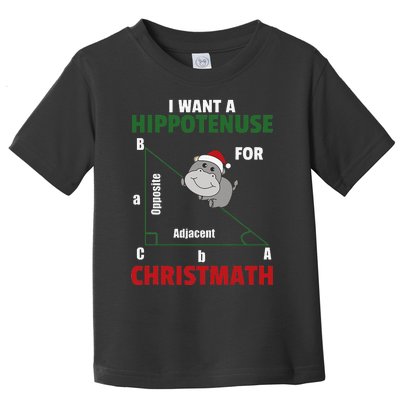 I Want A Hippotenuse For Christmas Cute Hippos Toddler T-Shirt