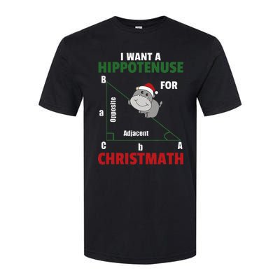 I Want A Hippotenuse For Christmas Cute Hippos Softstyle CVC T-Shirt