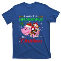 I Want A Hippopotamus For Christmas Xmas Lights Santa Hippo Cool Gift T-Shirt