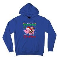 I Want A Hippopotamus For Christmas Xmas Lights Santa Hippo Cool Gift Tall Hoodie