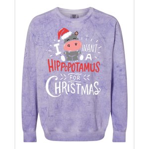 I Want A Hippopotamus For Christmas Funny Cute Colorblast Crewneck Sweatshirt