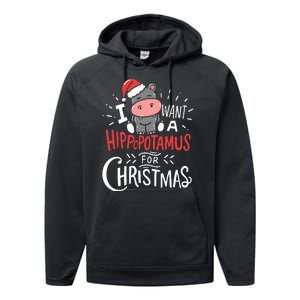 I Want A Hippopotamus For Christmas Funny Cute Performance Fleece Hoodie