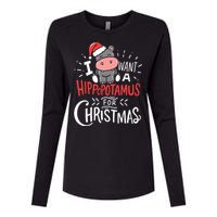 I Want A Hippopotamus For Christmas Funny Cute Womens Cotton Relaxed Long Sleeve T-Shirt