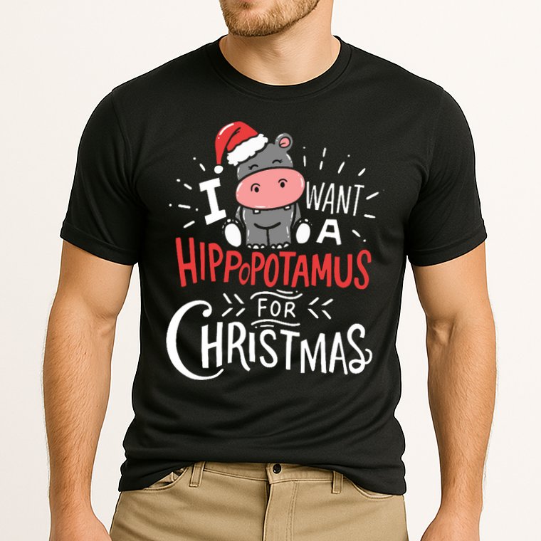I Want A Hippopotamus For Christmas Funny Cute Cooling Performance Crew T-Shirt
