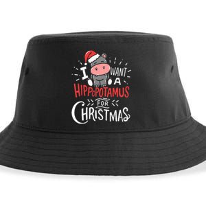 I Want A Hippopotamus For Christmas Funny Cute Sustainable Bucket Hat