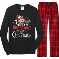 I Want A Hippopotamus For Christmas Funny Cute Long Sleeve Pajama Set