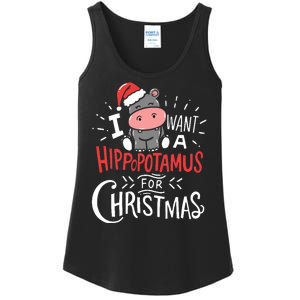 I Want A Hippopotamus For Christmas Funny Cute Ladies Essential Tank