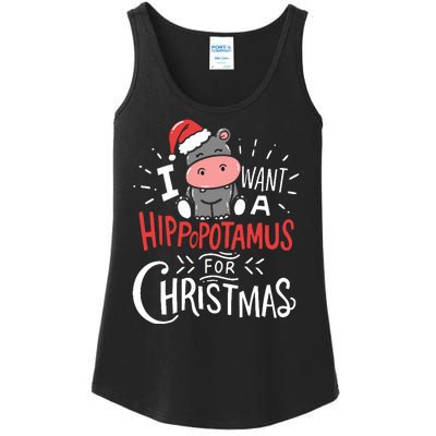 I Want A Hippopotamus For Christmas Funny Cute Ladies Essential Tank