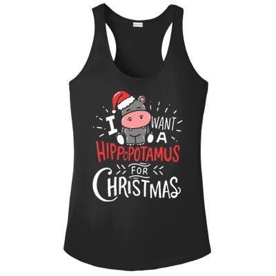 I Want A Hippopotamus For Christmas Funny Cute Ladies PosiCharge Competitor Racerback Tank