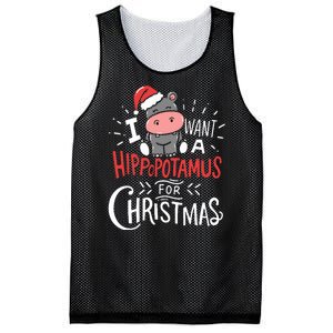 I Want A Hippopotamus For Christmas Funny Cute Mesh Reversible Basketball Jersey Tank