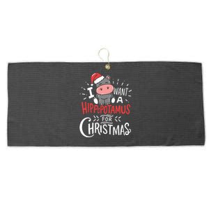 I Want A Hippopotamus For Christmas Funny Cute Large Microfiber Waffle Golf Towel