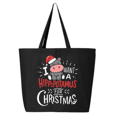 I Want A Hippopotamus For Christmas Funny Cute 25L Jumbo Tote