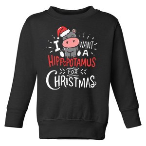 I Want A Hippopotamus For Christmas Funny Cute Toddler Sweatshirt