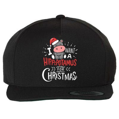 I Want A Hippopotamus For Christmas Funny Cute Wool Snapback Cap