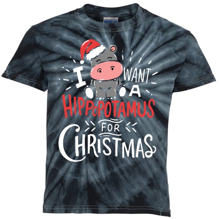 I Want A Hippopotamus For Christmas Funny Cute Kids Tie-Dye T-Shirt